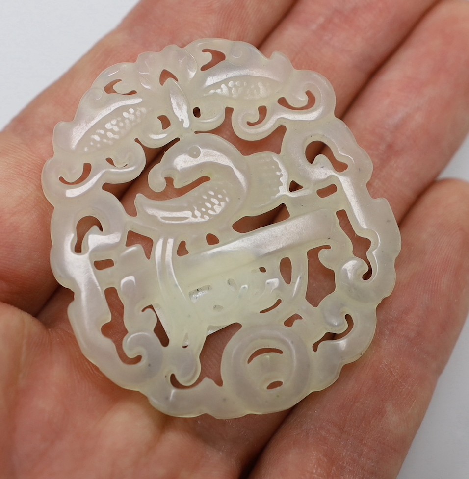 Three Chinese jade or bowenite carvings